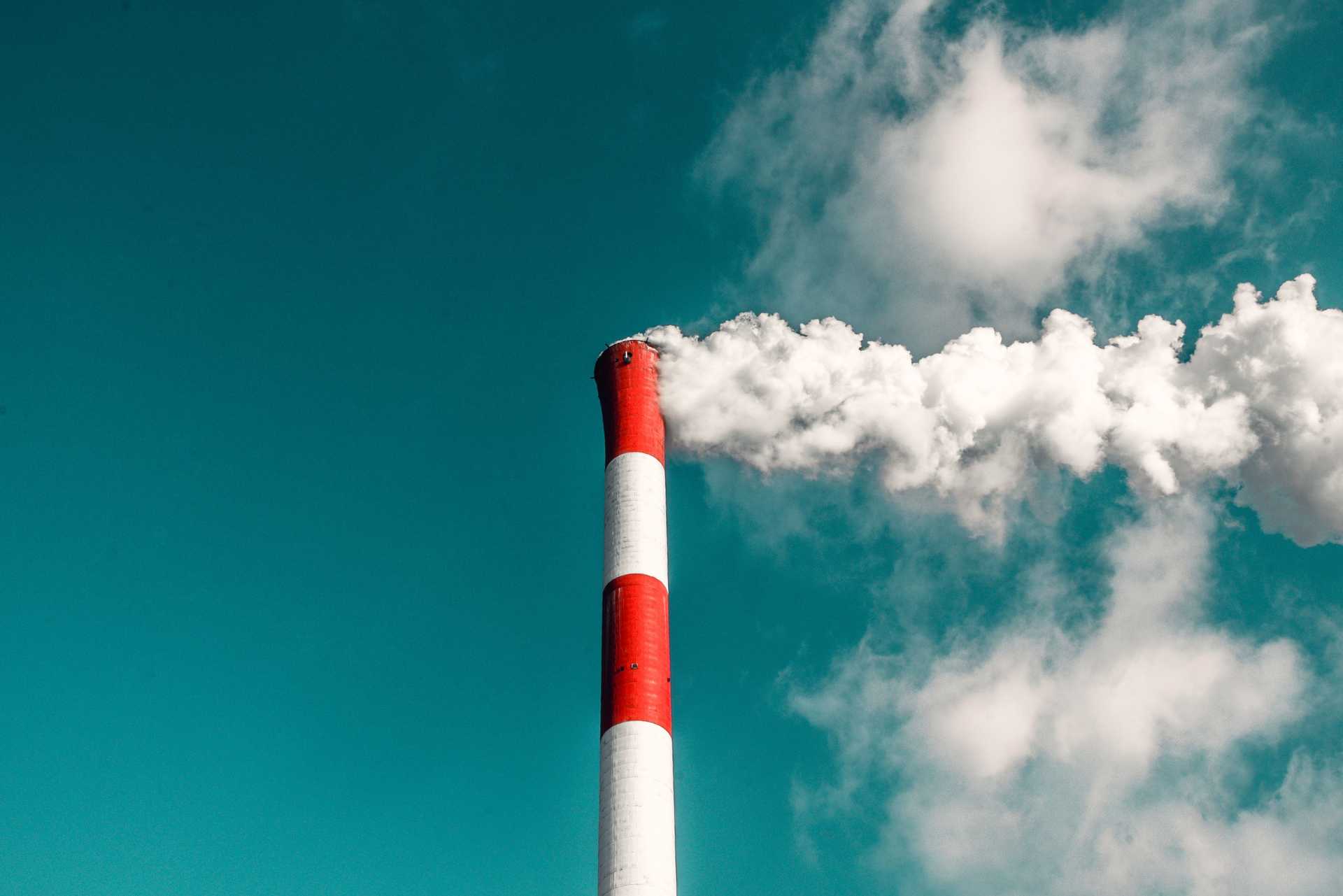 Chimney polluting the environment